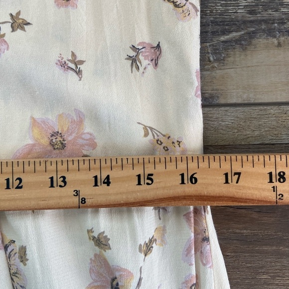 Claude Rene VTG Floral Maxi Dress Sz 4 Pleated Mother Pearl Buttons Cottagecore - Picture 10 of 14